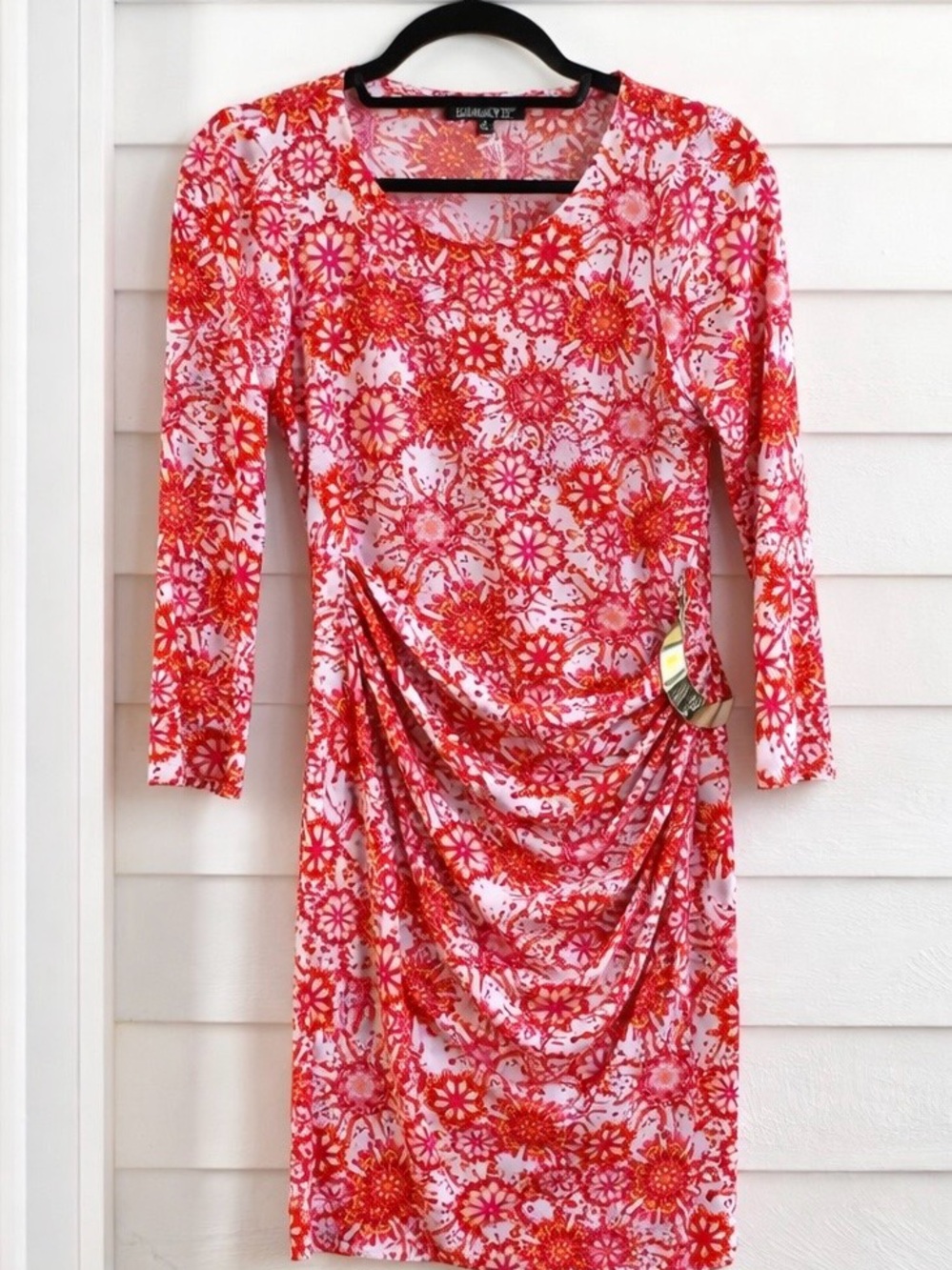 Gremarcy 22 faux wrap dress size small red print